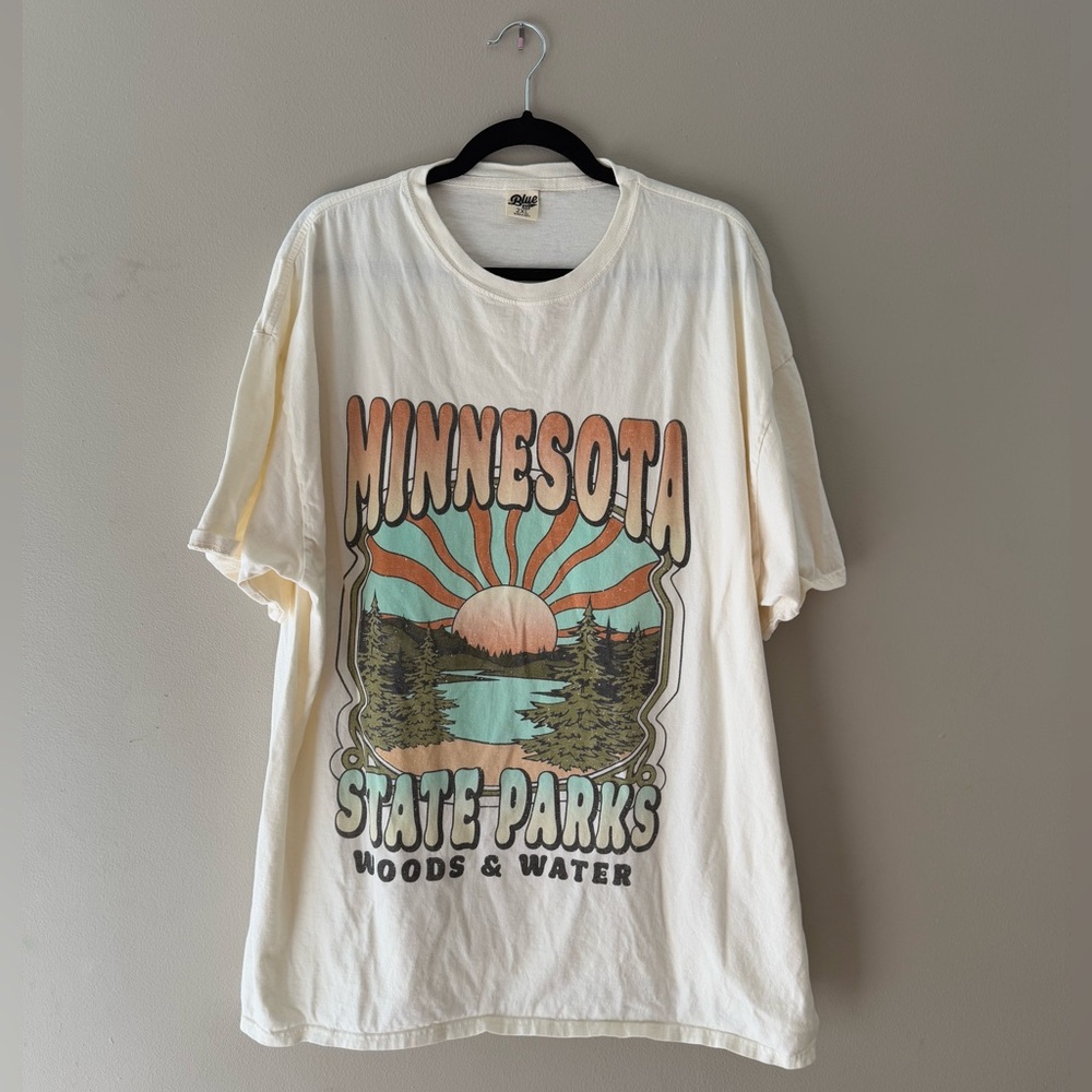 Cream Retro Minnesota Stare Parks Plus Size Shirt - 2X